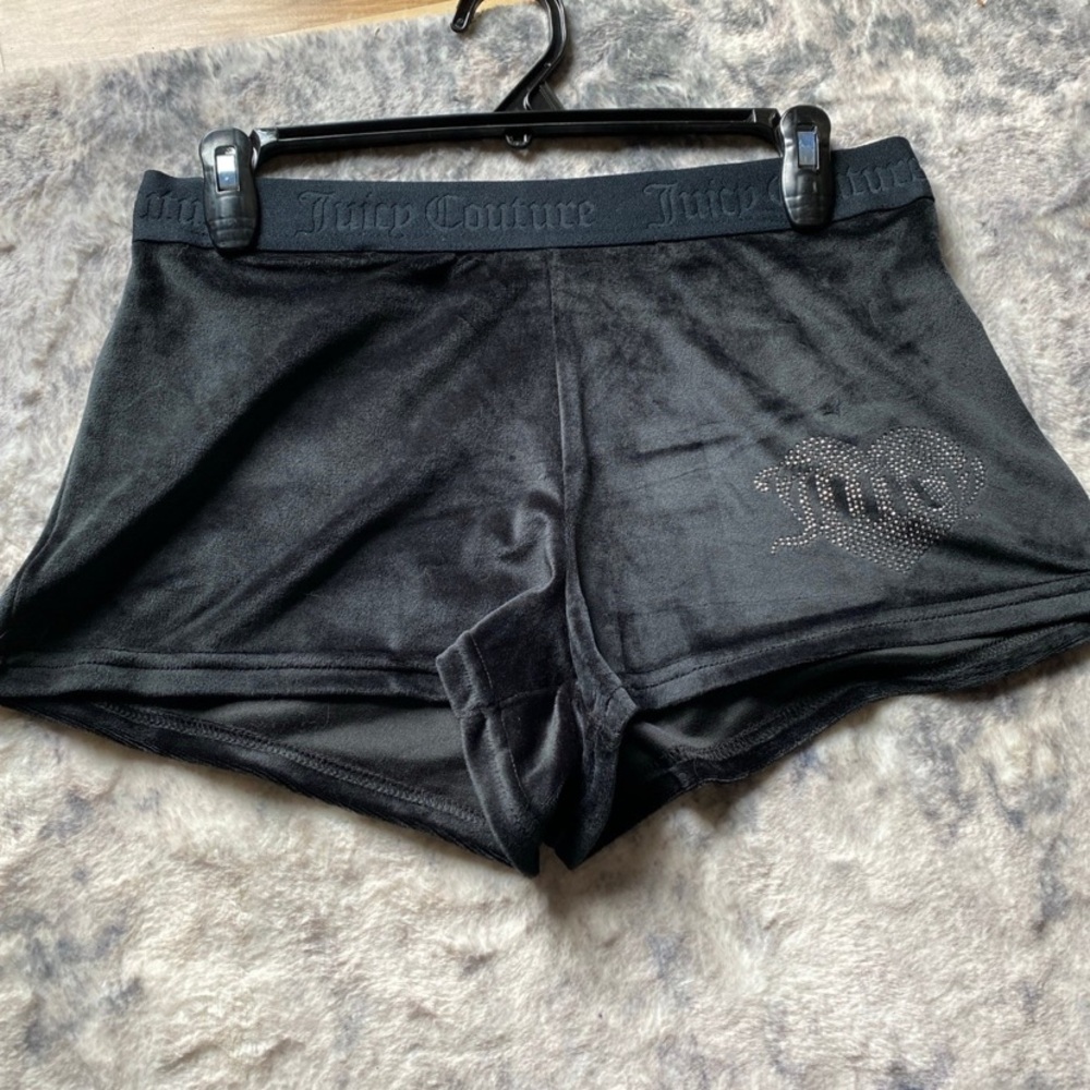 Juicy Couture Black Velour Shorts Small